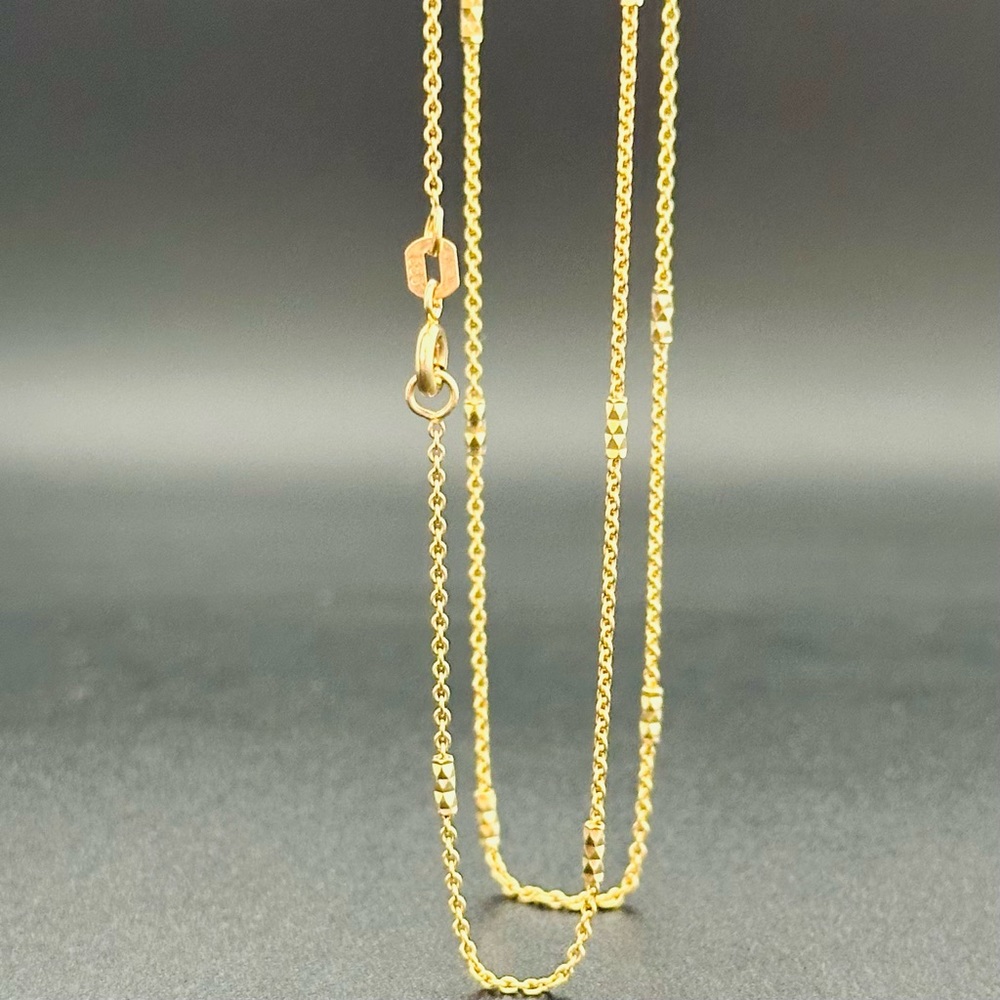 1mm.22” Solid 14k Yellow Gold Solid Forzentina Cy… - image 1